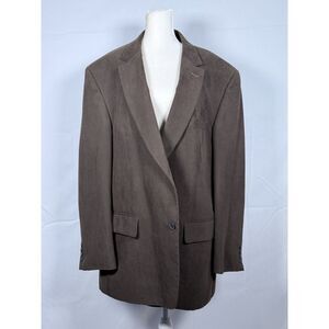 Via‎ Europa Microfiber Blazer Sport Coat Mens 48R Brown Casual Grandpacore